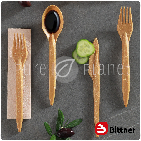 wielorazowe sztućce z wlokien drzewnych Bittner Pure Planet