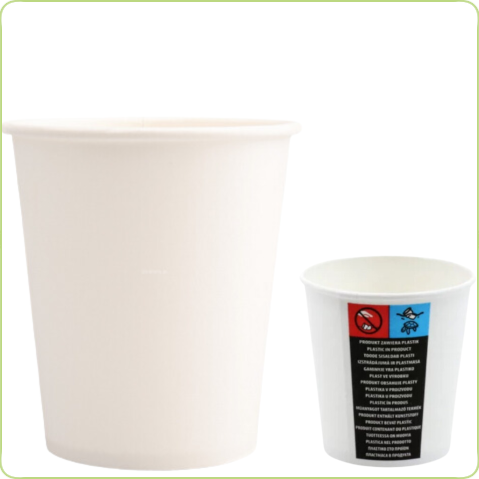 Białe kubki papierowe 250ml Pure Planet