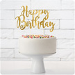 Urodzinowa dekoracja tortu - złoty topper Happy Birthday