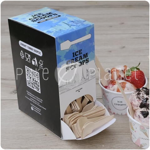 drewniane łopatki do lodów w dyspenserze Contipack -  Pure Planet