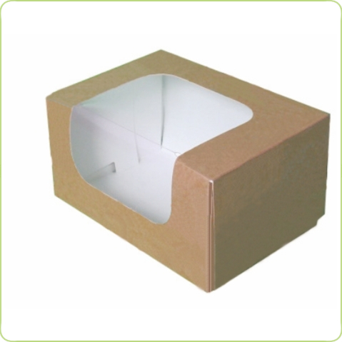 Kartonik kraft na ciasto z okienkiem 16x11x8cm