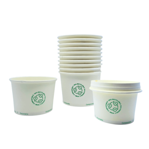Pojemnik papierowy 240ml biały 50sztuk średnica 90mm